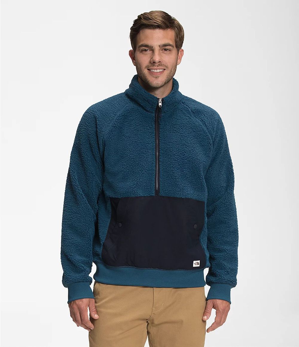 The North Face Ridge Fleece 1/4 Zip Sweatshirt Herren - Blau CH-536LXDN